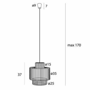 Pendant Light Max Light Labriz P0586 White Woven Paper 35 cm small 2