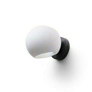 Surface-mounted Solaris wall lamp Milk Glass/Black 230 V Led E14 7 W. small 0