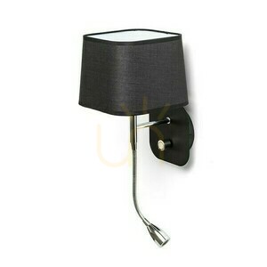 Wall lamp Perth wall lamp With Led Reflector Black/Black Chrome 230 V E14 7+3 W 30° 3000 K small 1