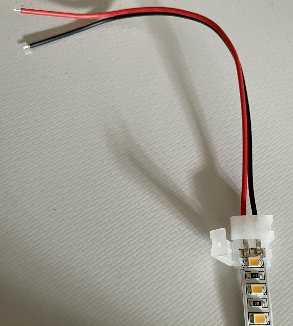 View LED strip connector 8mm 1-sided snap-in. wired LED strip connector 8mm 1-sided snap-in. wired