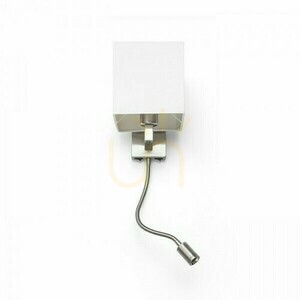 Wall lamp Taina With Lampshade White Nickel Mat 230 V Led E27 15+3 W 25° 3000 K small 3