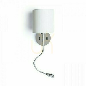 Wall lamp Versina With Lampshade White Chrome 230 V Led E27 15+3 W 25° 3000 K small 4