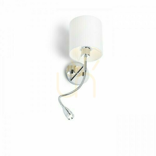 Check Wall lamp Versina With Lampshade White Chrome 230 V Led E27 15+3 W 25° 3000 K