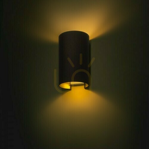 Check Wall lamp Ron W 15/25 wall Polycotton Black/Gold foil 230 V Led E27 15