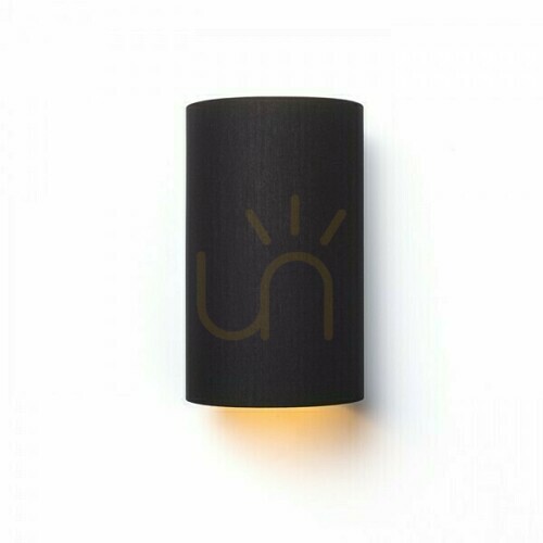 Check Wall lamp Ron W 15/25 wall Polycotton Black/Gold foil 230 V Led E27 15