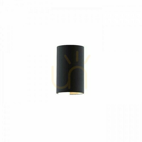 Check Rendl RON W 15/25 wall lamp, black polycotton / copper foil, E27 15 W R11368