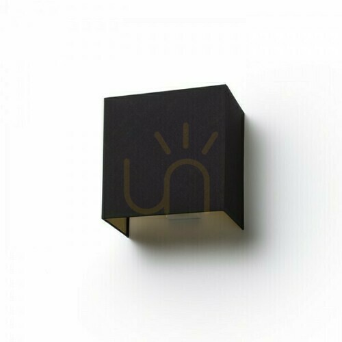 Check Wall lamp Lope W 25/14 wall Polycotton Black/Gold foil 230 V Led E27 15