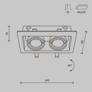 METAL MODERN recessed luminaire DL008-2-02-B Maytoni small 7