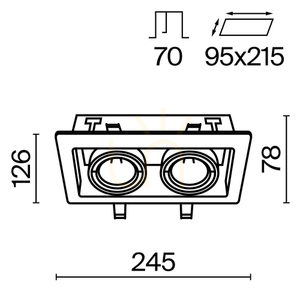 METAL MODERN recessed luminaire DL008-2-02-B Maytoni small 9