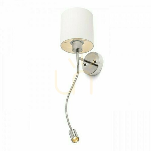 Check Wall lamp Versa Wall lamp with lampshade White Nickel Mat 230 V Led E27 15+3 W 40° 3000 K