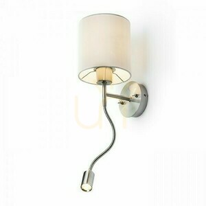 Wall lamp Versa Wall lamp with lampshade White Nickel Mat 230 V Led E27 15+3 W 40° 3000 K small 4