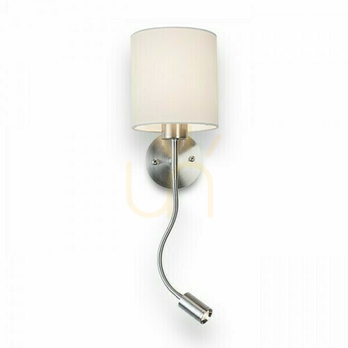 Check Wall lamp Versa Wall lamp with lampshade White Nickel Mat 230 V Led E27 15+3 W 40° 3000 K