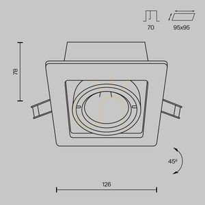 METAL MODERN recessed luminaire DL008-2-01-B Maytoni small 7