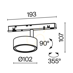 RADO TR040-4-18WTW-DD-W busbar spotlight Maytoni small 5