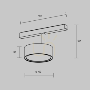RADO TR040-2-18W3K-BBS spotlight for busbars Maytoni small 9