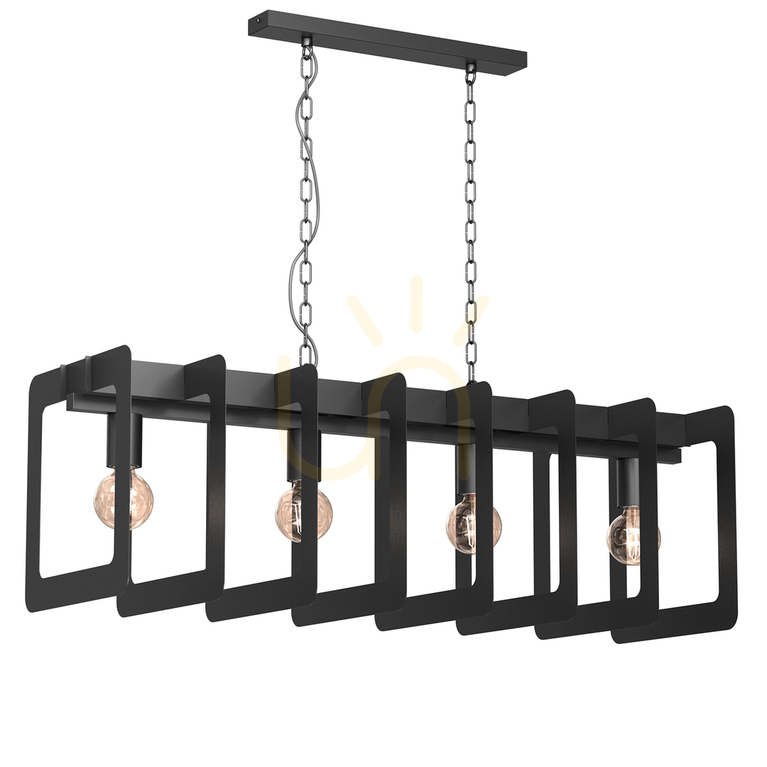 Space "Square Rings" Chandelier Black 4Xe27
