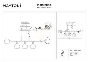 ERICH pendant lamp MOD221-PL-05-G Maytoni small 6