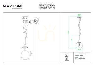 ERICH pendant lamp MOD221-PL-01-G Maytoni small 6