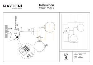 Wall lamp ERICH MOD221-WL-02-G Maytoni small 2