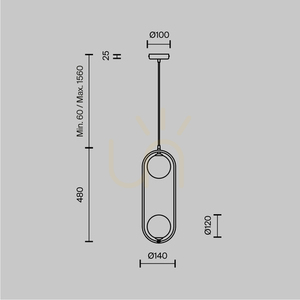 RING pendant lamp MOD013PL-02W Maytoni small 4
