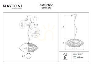 PLEC P364PL-01G pendant lamp Maytoni small 3