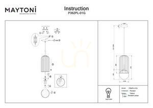TELFORD pendant lamp P362PL-01G Maytoni small 5