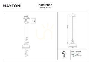 TONE pendant lamp P001PL-01BZ Maytoni small 3