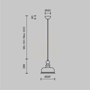 TONE pendant lamp P001PL-01BZ Maytoni small 4