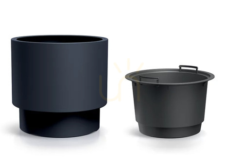 Check Prosperplast HEOS Anthracite Frostproof Plastic Flower Pot 28 cm DBHEN300-S433