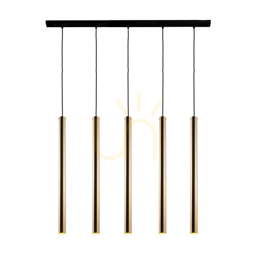 Check Pendant Light Antigo Akadi 5 Polished Brass Black 100 cm 8887