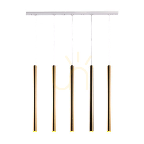 Check Pendant Light Antigo Akadi 5 Polished Brass White 100 cm 8888