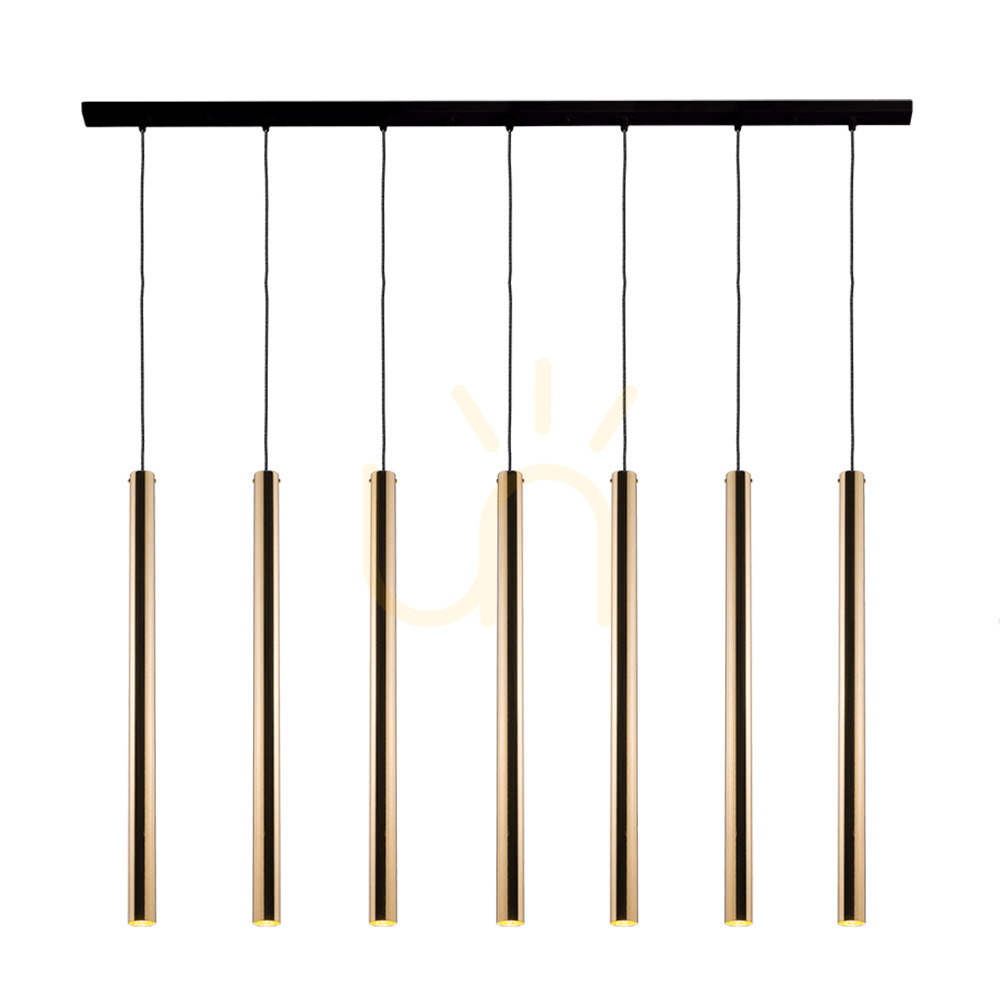 Pendant Light Antigo Akadi 7 Polished Brass Black 140 cm 8889