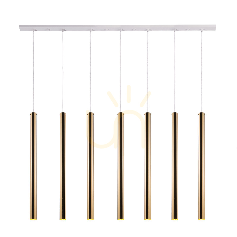 Pendelleuchte Antigo Akadi 7-flammig Messing poliert Weiß LED MR11 8890