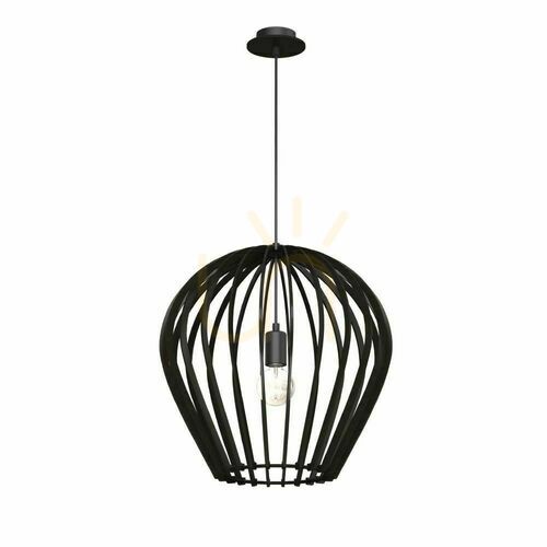 Check Pendant Light Antigo Bala Black Wood 46 cm E27 LED 5019