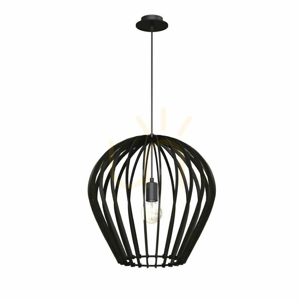 Pendelleuchte Antigo Bala schwarz Holz E27 46 cm 5019