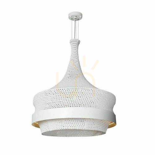 Check Pendant Light Antigo Dota O White 80 cm Cotton Steel LED 5031