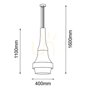 Pendant Light Antigo Dota Black 40 cm 2-Light 5036 small 1