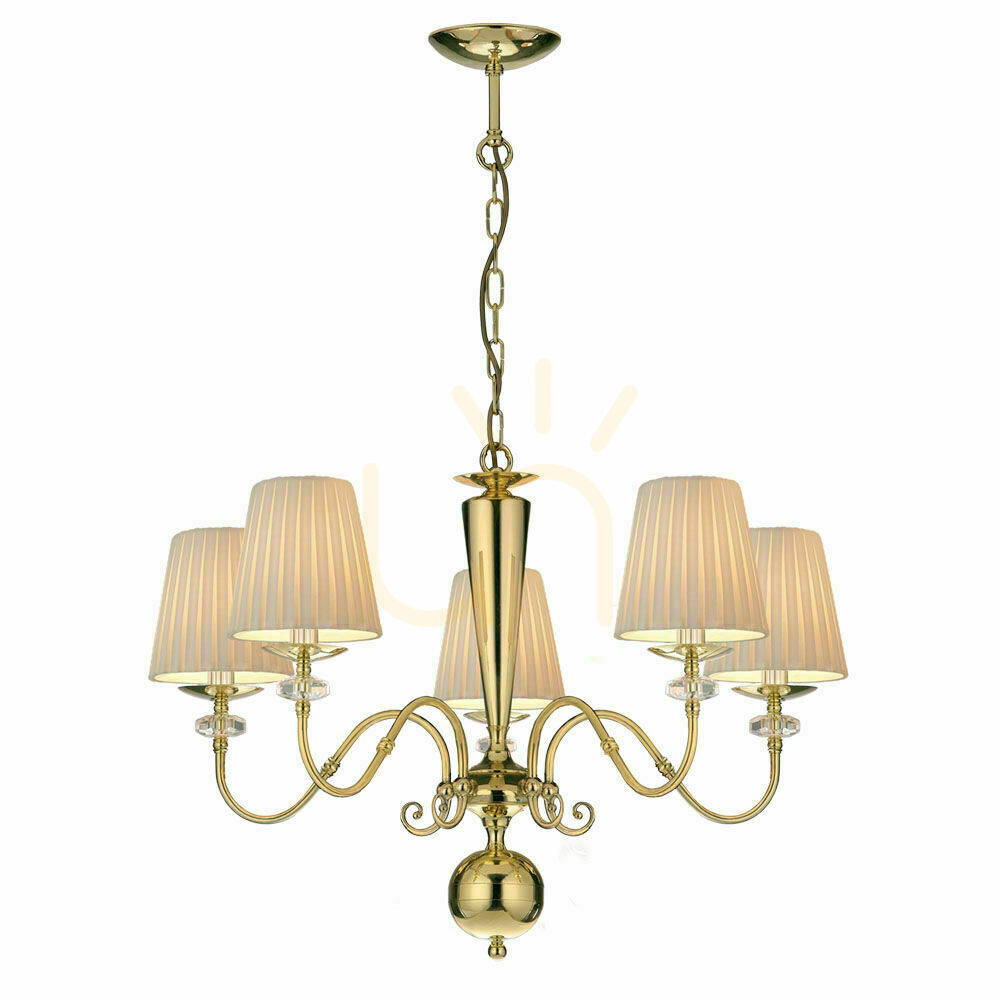 Pendelleuchte Antigo Lilosa 5-flammig Messing poliert E14 75 cm 8679