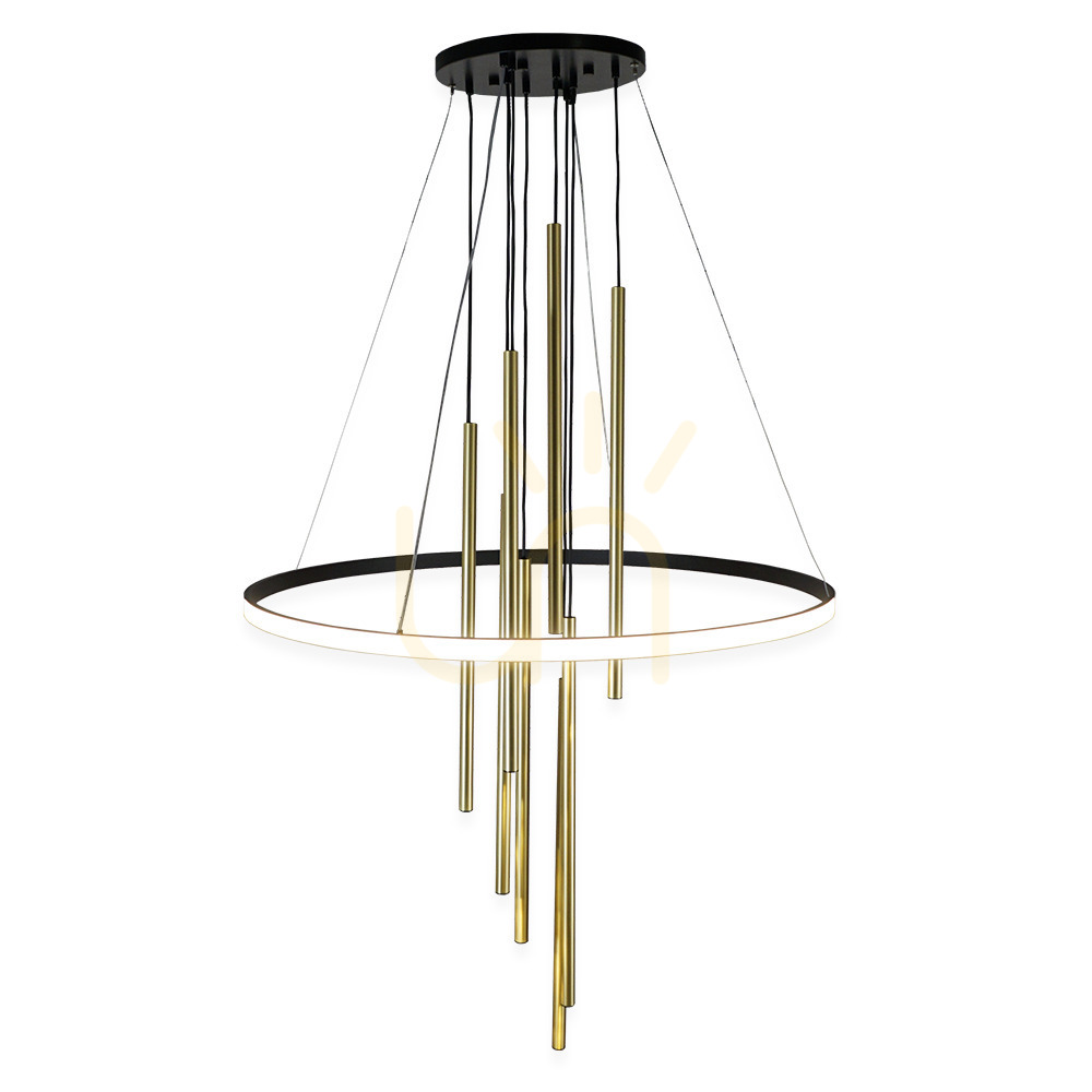 Pendelleuchte Antigo Luna 87 cm Messing matt Schwarz LED G9 8978