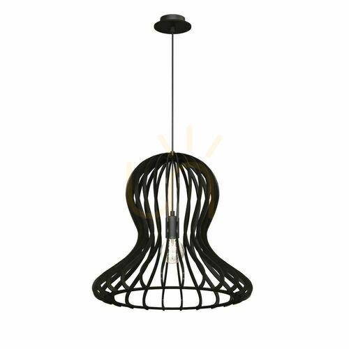 Check Pendant Light Antigo Octo Black Wood 44 cm E27 5020