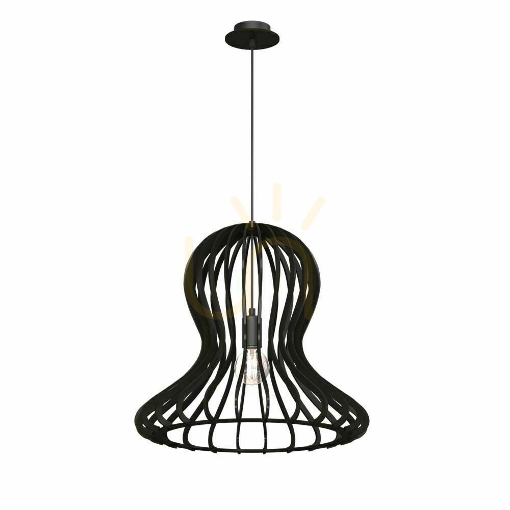 Pendelleuchte Antigo Octo schwarz Holz E27 44 cm 5020