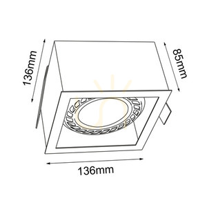 Recessed Ceiling Light Antigo Cage In 1 Black Steel ES111 LED 13.6 cm 3272 small 1