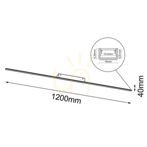 Ceiling Light Antigo Slim C Black 120 cm LED 3000K 1289 small 1
