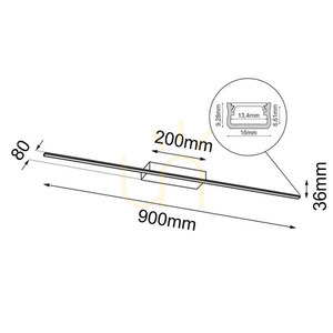 Wall Light Antigo Slim W Black LED 90 cm 3000K small 1
