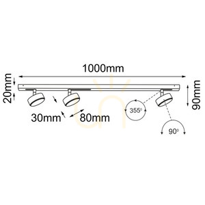 Ceiling Light Antigo System Line Move Drop Line 3 White 100 cm Steel 1026 small 1