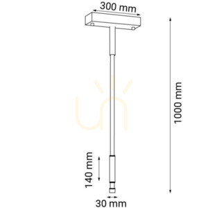 Pendant Light Antigo Alha S Black LED 30x10x100 cm 4000K 9070 small 1