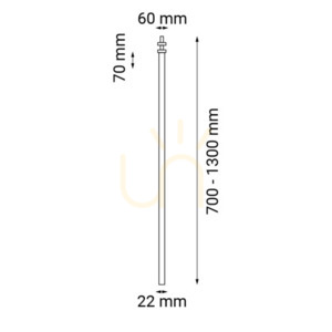 Recessed Light Antigo Alha T Black Steel 800 mm G9 LED 9073 small 1
