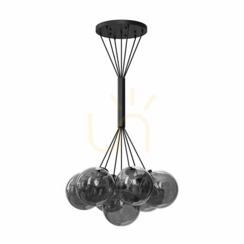 Check Pendant Light Antigo iO 7 Black 90 cm Steel Glass 9142