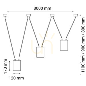 Pendant Light Antigo VIWIN 3 Black Steel LED ES111 300 cm 9022 small 1
