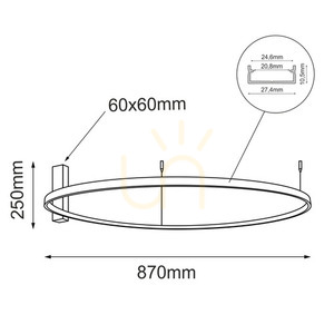 Ceiling Light Antigo Agari 87 Gold LED 2-Light 870 mm small 1